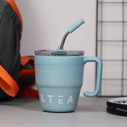 Coffee & Tea Insulated Mug with Steel Straw