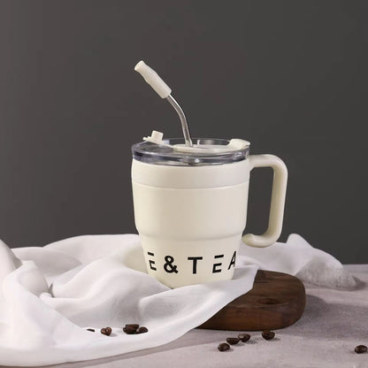 Coffee & Tea Insulated Mug with Steel Straw