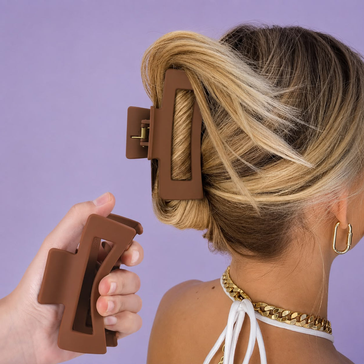 Flex Hold Hair Claw Clip – Matte Rectangle | Non Breakable