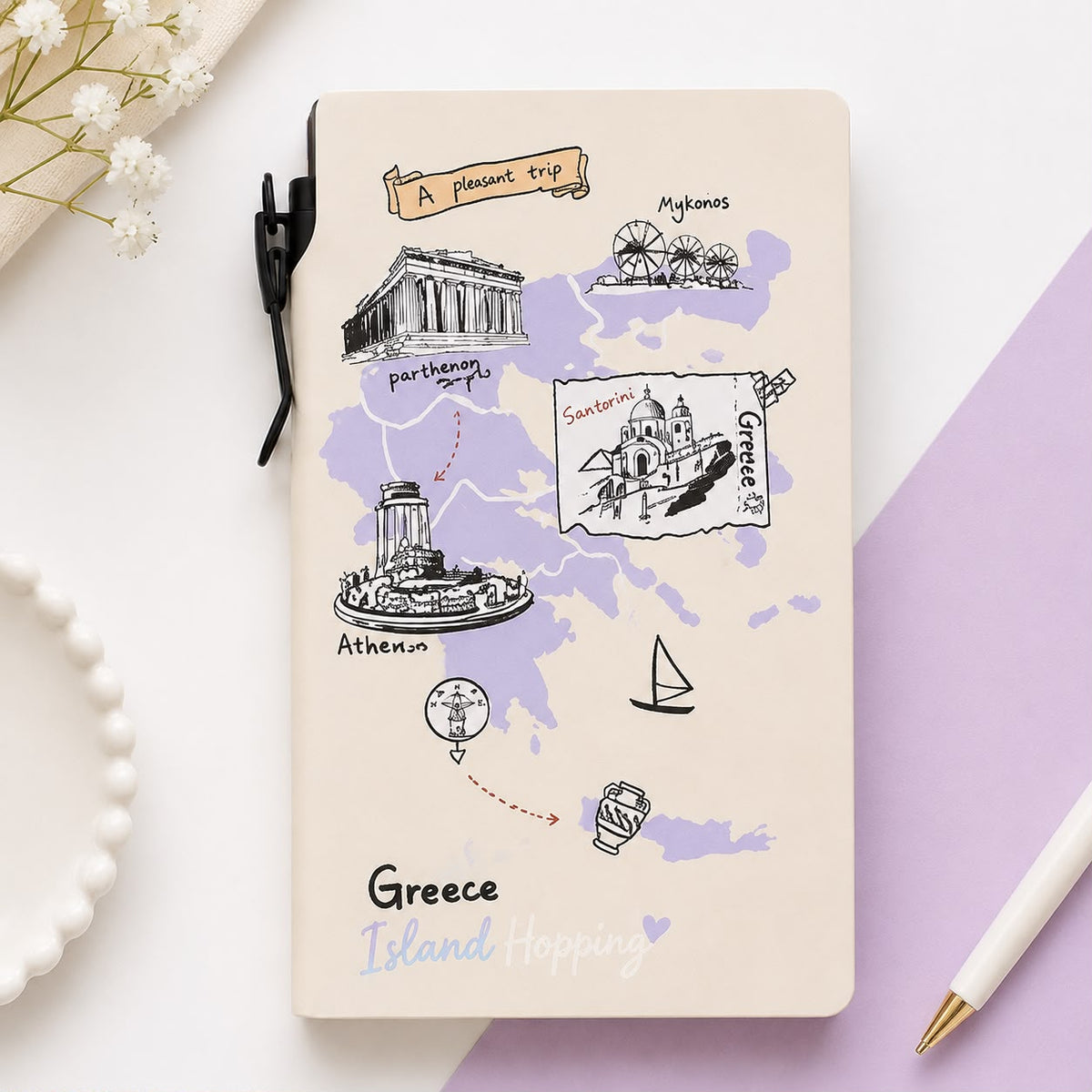 Wanderlust Travel Journal Notebook with Pen