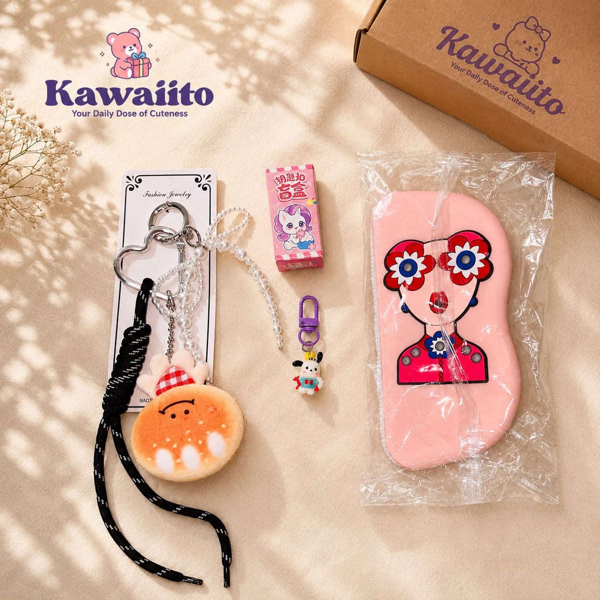 Kawaii Sunglasses Case with Wrist Strap