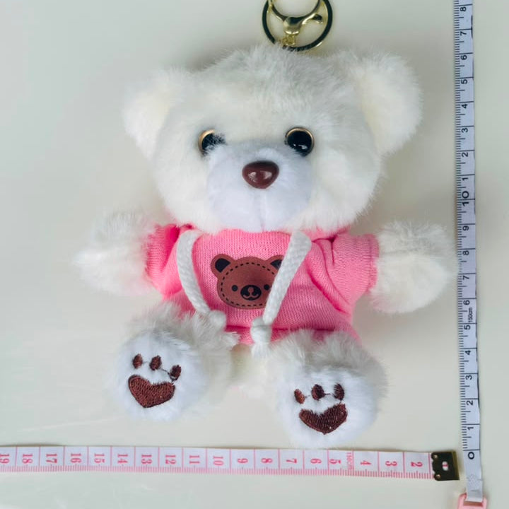 Hoodie Teddy Bear Plushie Keychain – Kawaii Bear Bag Charm