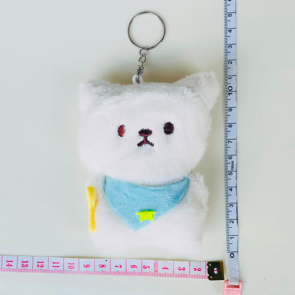 Star Bandana Bear Plushie Keychain – Kawaii Fluffy Bear Bag Charm