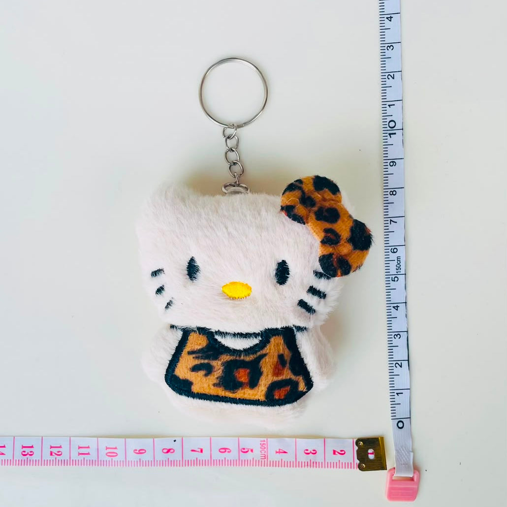 Leopard Print Kitty Plushie Keychain – Kawaii Cat Bag Charm