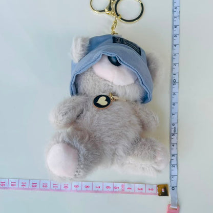 Cap Bear Plushie Keychain – Teddy Bag Charm