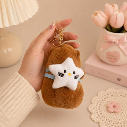 Kawaii Capybara Plushie Keychain | Cute Bag Charm with Accessories