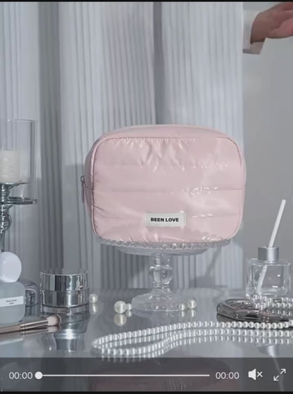 Puffy Makeup Pouch – Large Capacity Travel Cosmetic Bag