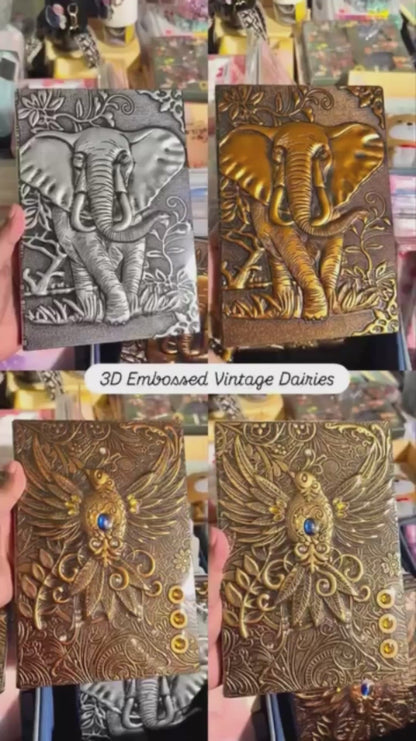 Elephant Leather Journal | 3D Embossed